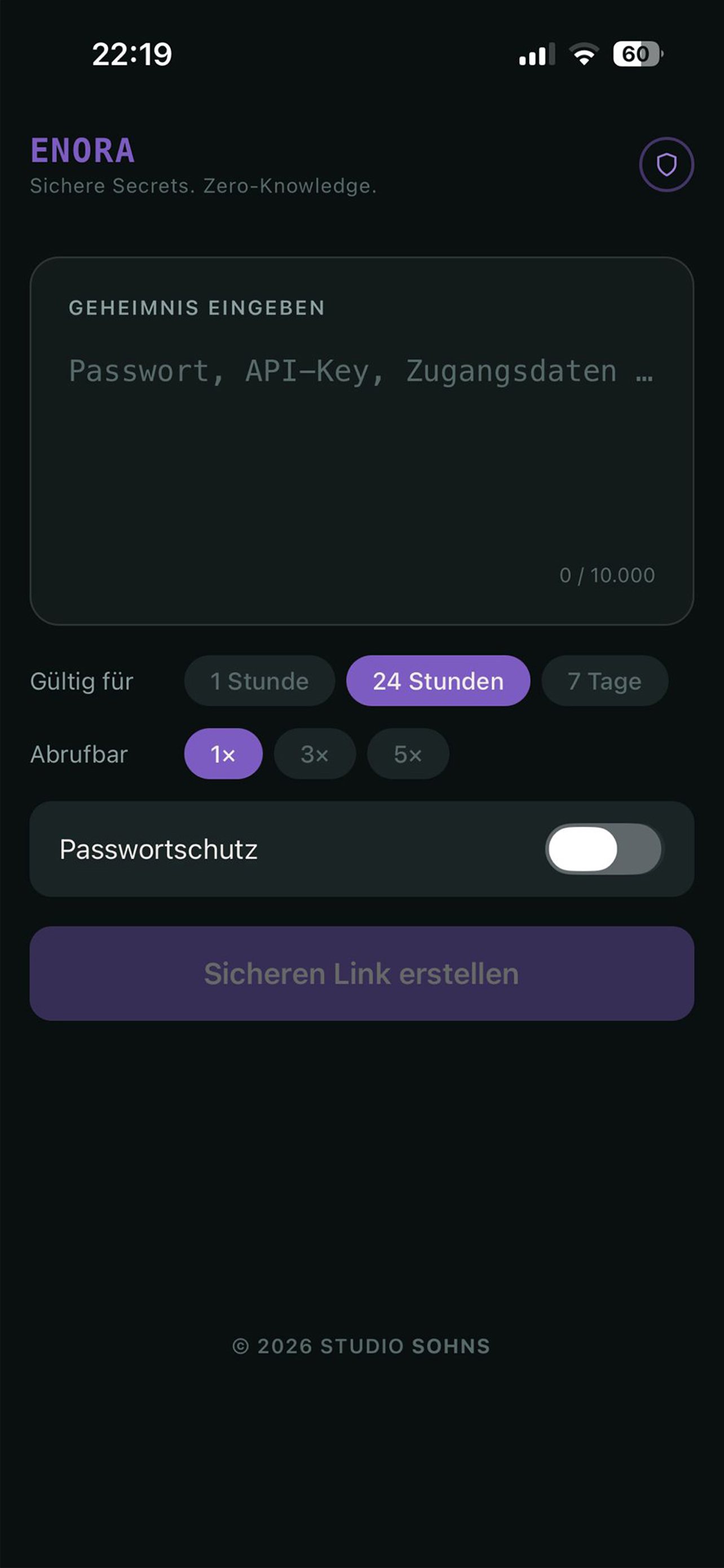 Enora Link generiert — bereit zum Teilen