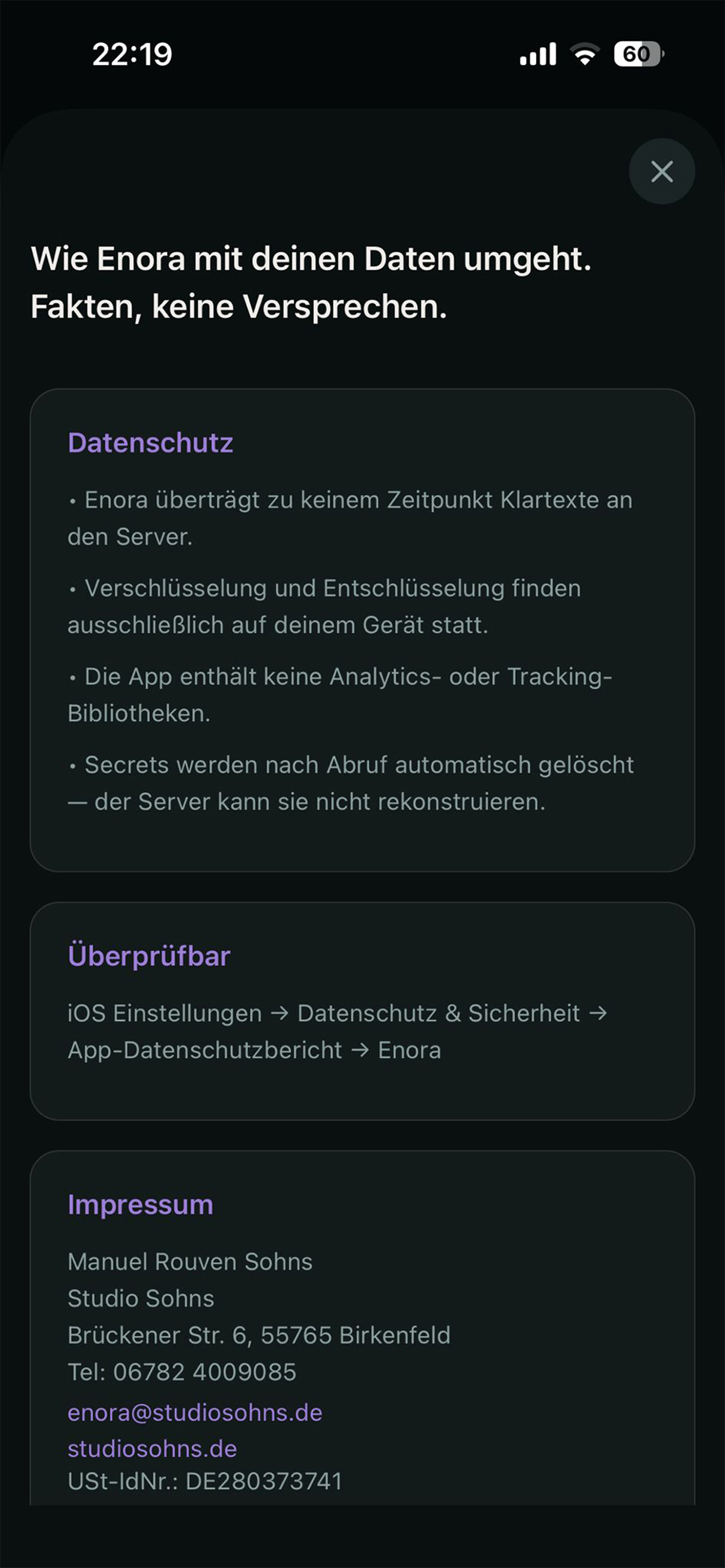 Enora Passwortschutz — zusätzliche Sicherheitsebene
